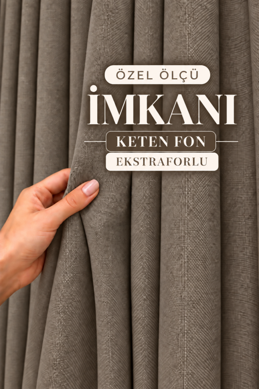 Keten Fon Perde Brillant Marka 1/3 En Sık Pile - VİZYON