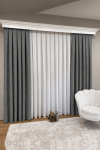 Keten Fon Perde Brillant Marka 1/3 En Sık Pile - K.GRİ