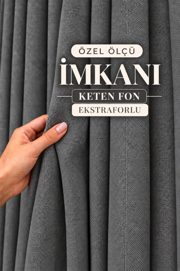 Keten Fon Perde Brillant Marka 1/3 En Sık Pile - K.GRİ Keten Fon Perde Brillant Marka 1/3 En Sık Pile - K.GRİ
