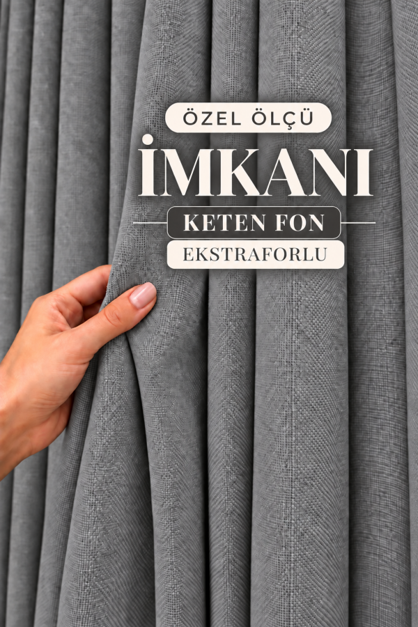Keten Fon Perde Brillant Marka 1/3 En Sık Pile - Gri Antrasit - Kod- 18498 Keten Fon Perde Brillant Marka 1/3 En Sık Pile - Gri Antrasit - Kod- 18498