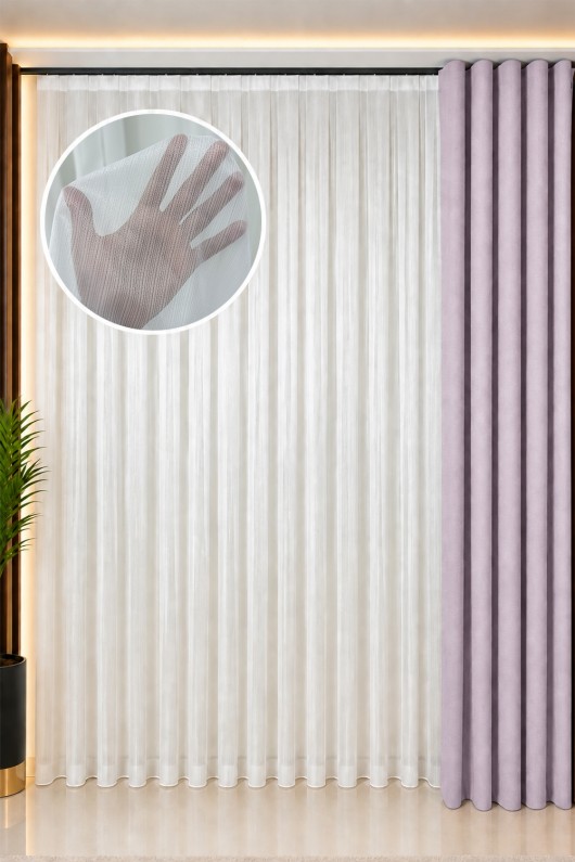 Beymen ekru Ağır Gramajlı 1/3 Sık Pileli Tül Perde Ütü İstemeyen En Çok Satılan