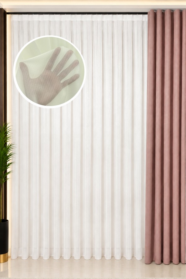 Lüx bambu Ağır Gramajlı 1/3 Sık Pileli Tül Perde Ütü İstemeyen En Çok Satılan