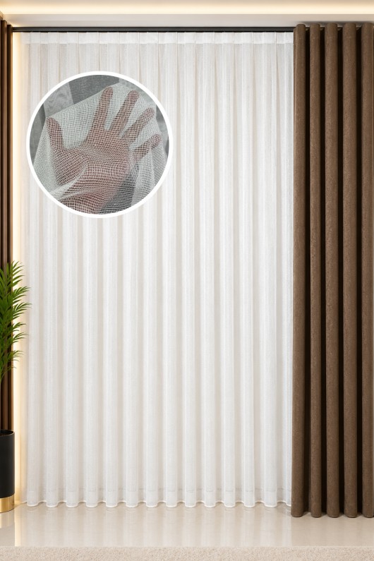 Simli çelik Ağır Gramajlı 1/3 Sık Pileli Tül Perde Ütü İstemeyen En Çok Satılan