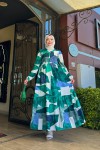 Alya Desenli Elbise - Yeşil Alya Desenli Elbise - Yeşil
